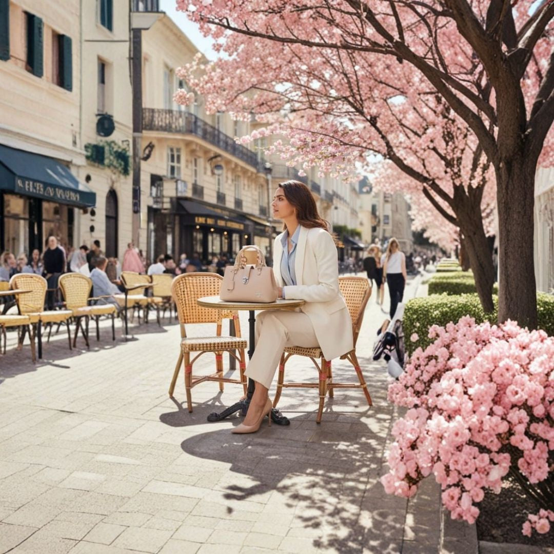 Elegant Lock-Style Handbag – Premium Faux Leather