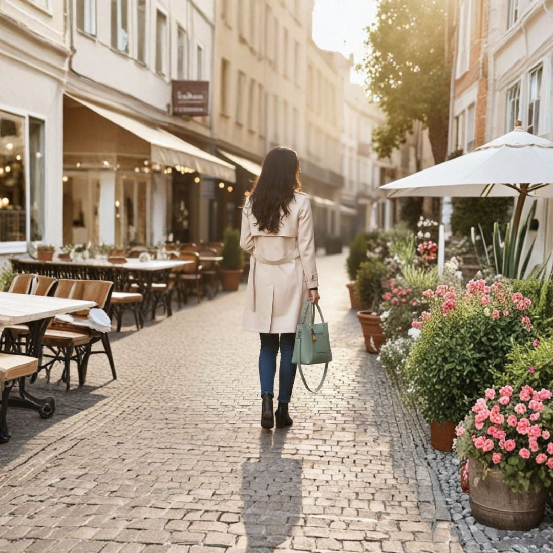 Women’s Elegant Tote Handbag – Soft Sage Green