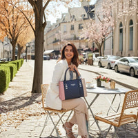 Fendi Roma Black Leather Handbag with Pink & Beige Side Panels