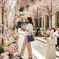 Fendi Roma Black Leather Handbag with Pink & Beige Side Panels