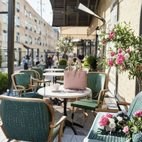 Tory Burch Pink Leather Mini Tote Handbag with Gold Hardware