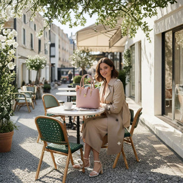Tory Burch Pink Leather Mini Tote Handbag with Gold Hardware