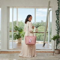 Pink Hijab‑Style Floral Tote Bag