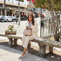 Elegant Lock-Style Handbag – Premium Faux Leather