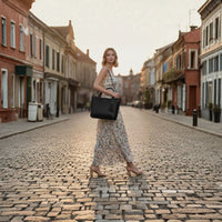 The Signature Black Tassel & Chain Tote Bag | Structured Faux Leather Handbag