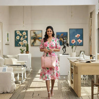 Women’s Elegant Zip Tote Handbag – Blush Pink