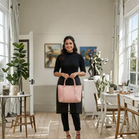 Women’s Elegant Zip Tote Handbag – Blush Pink