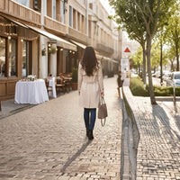 Women’s Chain Handle Tote Bag with Pouch – Taupe