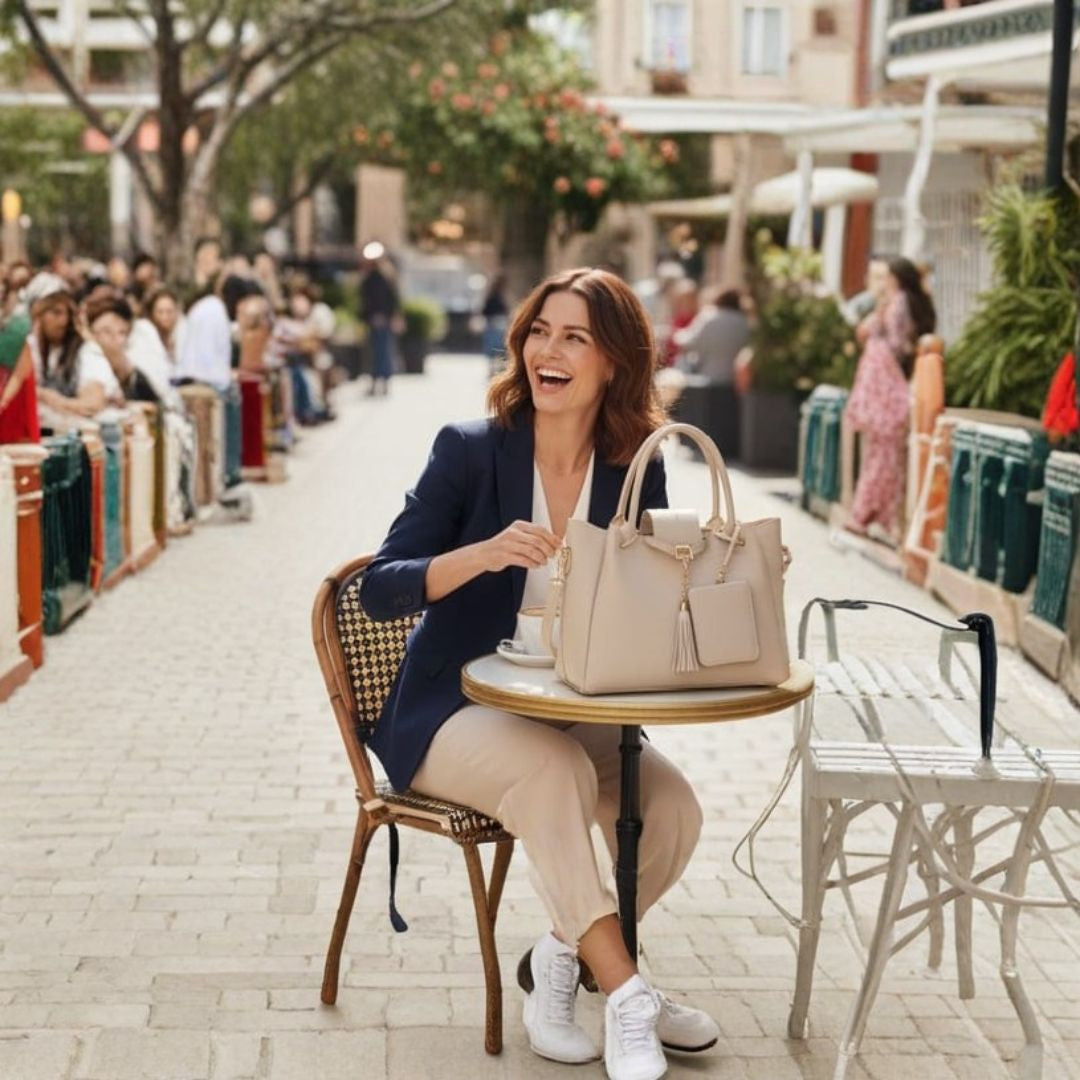 Elegant Women’s Tote Bag with Detachable Pouch