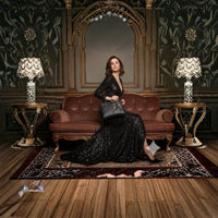 Elegant Embossed Floral Tote Handbag with Scarf Detail