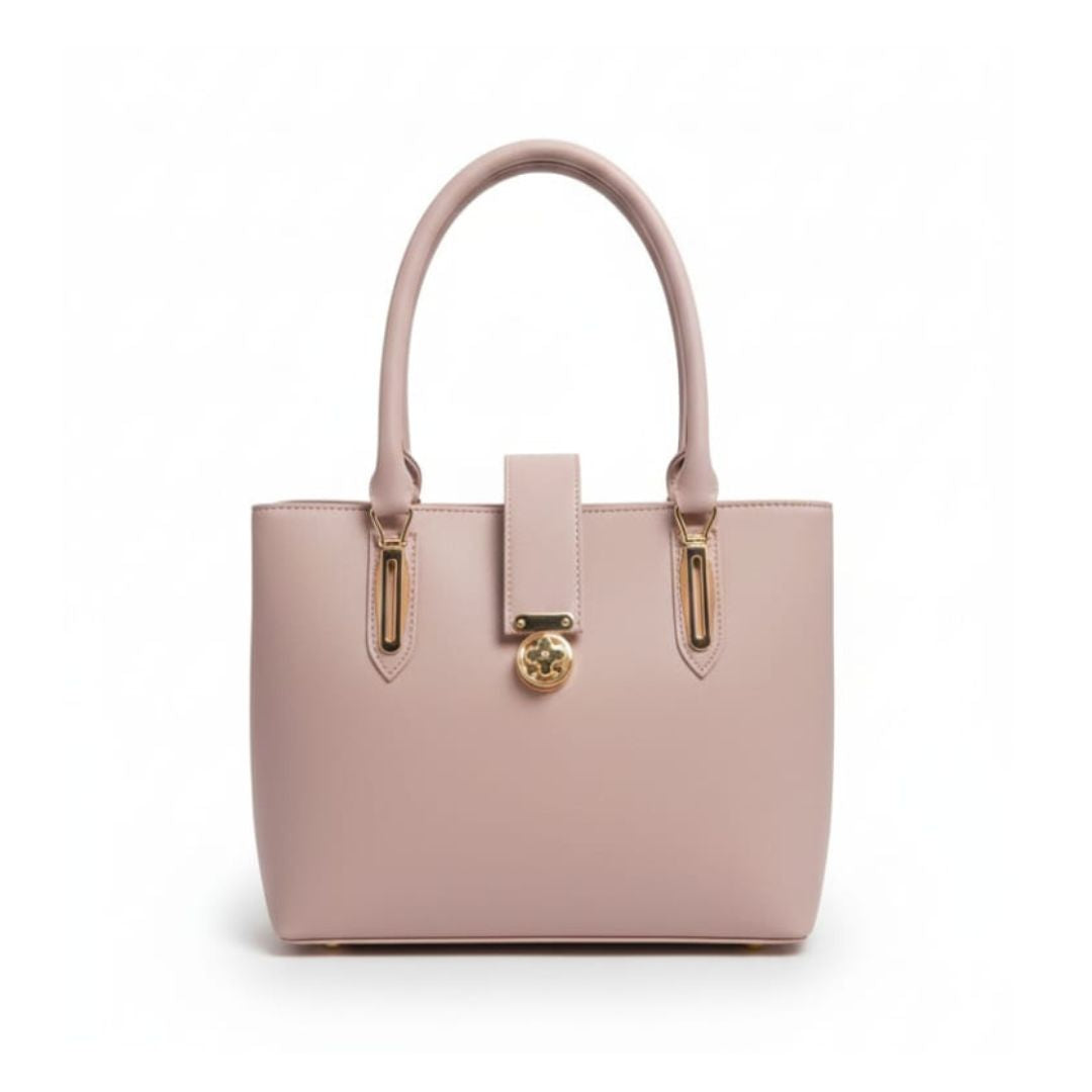 Tory Burch Pink Leather Mini Tote Handbag with Gold Hardware