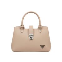 Elegant Lock-Style Handbag – Premium Faux Leather