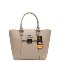 Women’s Classic Lock Tote Handbag – Beige