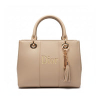Elegant Structured Tote Handbag with Tassel Charm